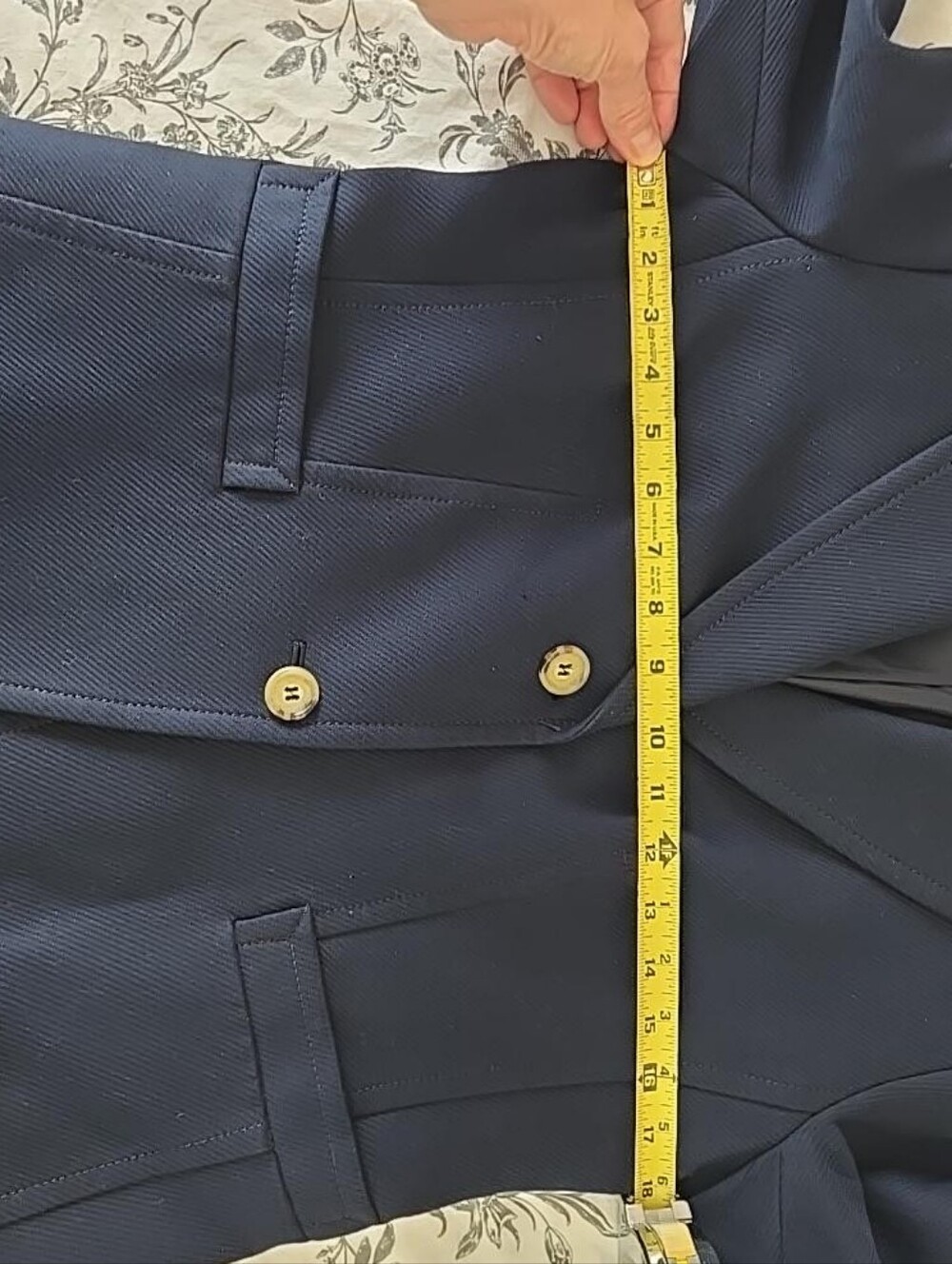 Talbots Navy Cotton Blazer Size 10 Tortoise Buttons Tailored Preppy Jacket - Picture 6 of 14
